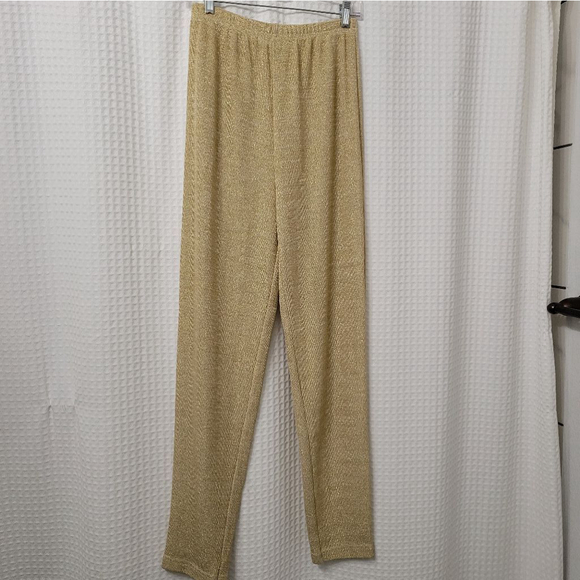 Women's Matter of Degree Gold Lurex Leggings Size M - Picture 3 of 6